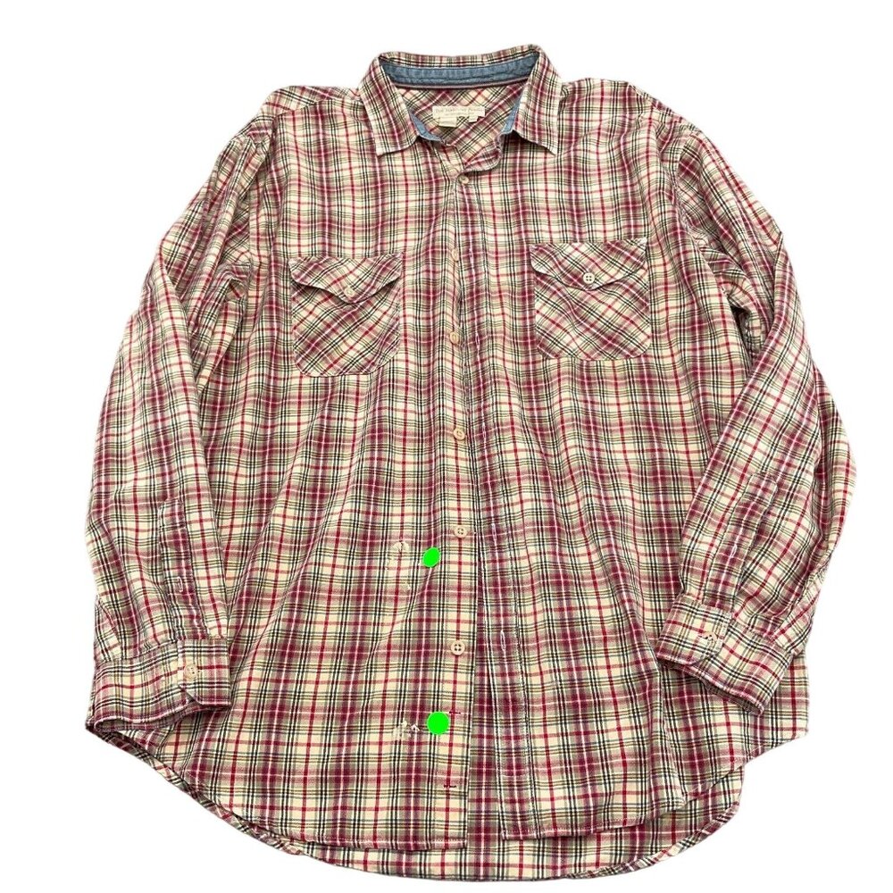 Territory Ahead‎ Shirt Men 2XLarge Red Green Plaid Cotton Casual Work Chore Flaw